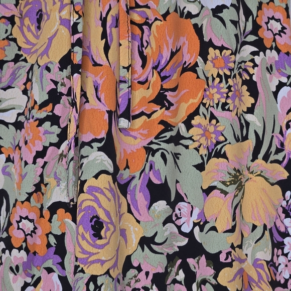 Lulus Womens Capture The Blooms Colorful Floral Wide Leg Slit Palazzo Pants XS - Picture 7 of 11